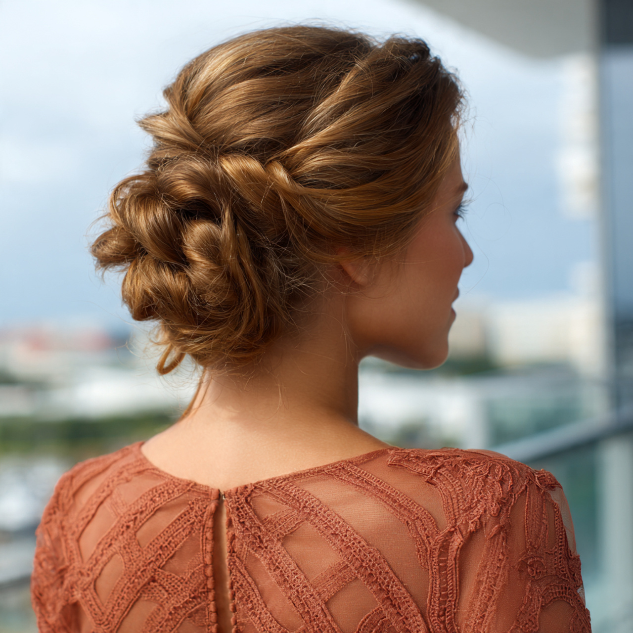 an attractive woman having low chignon updo easy u