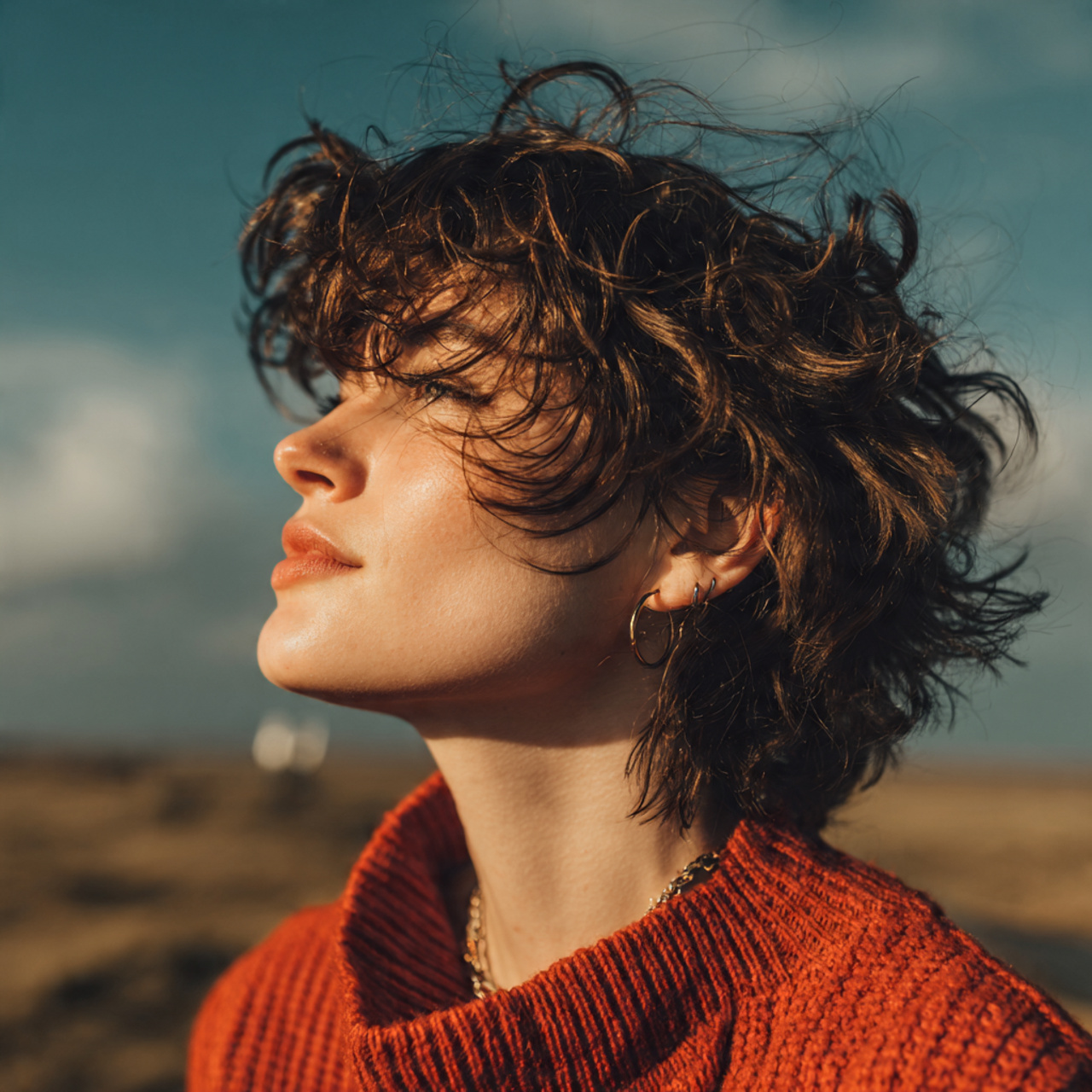 an attractive woman having messy textured crop hai