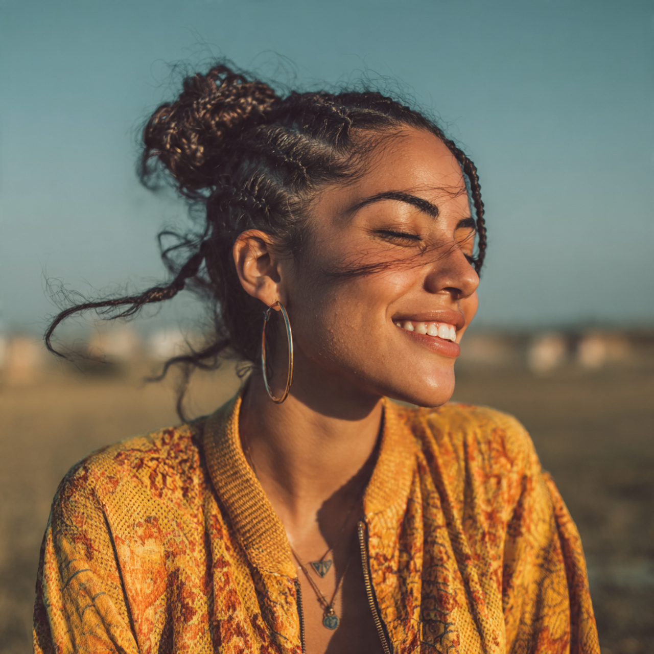 an attractive woman having mini front braids mediu