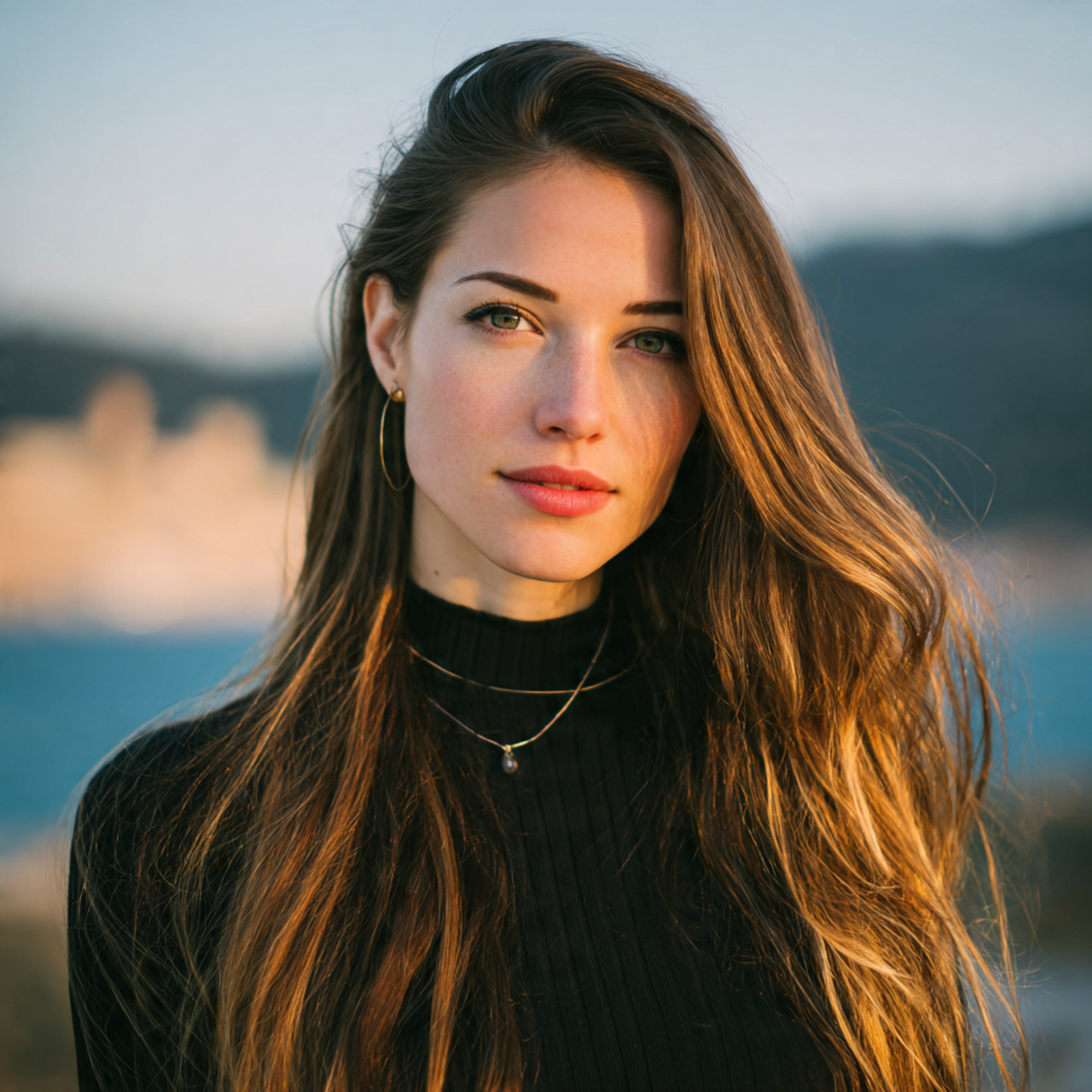 an attractive woman having minimal straight hair t