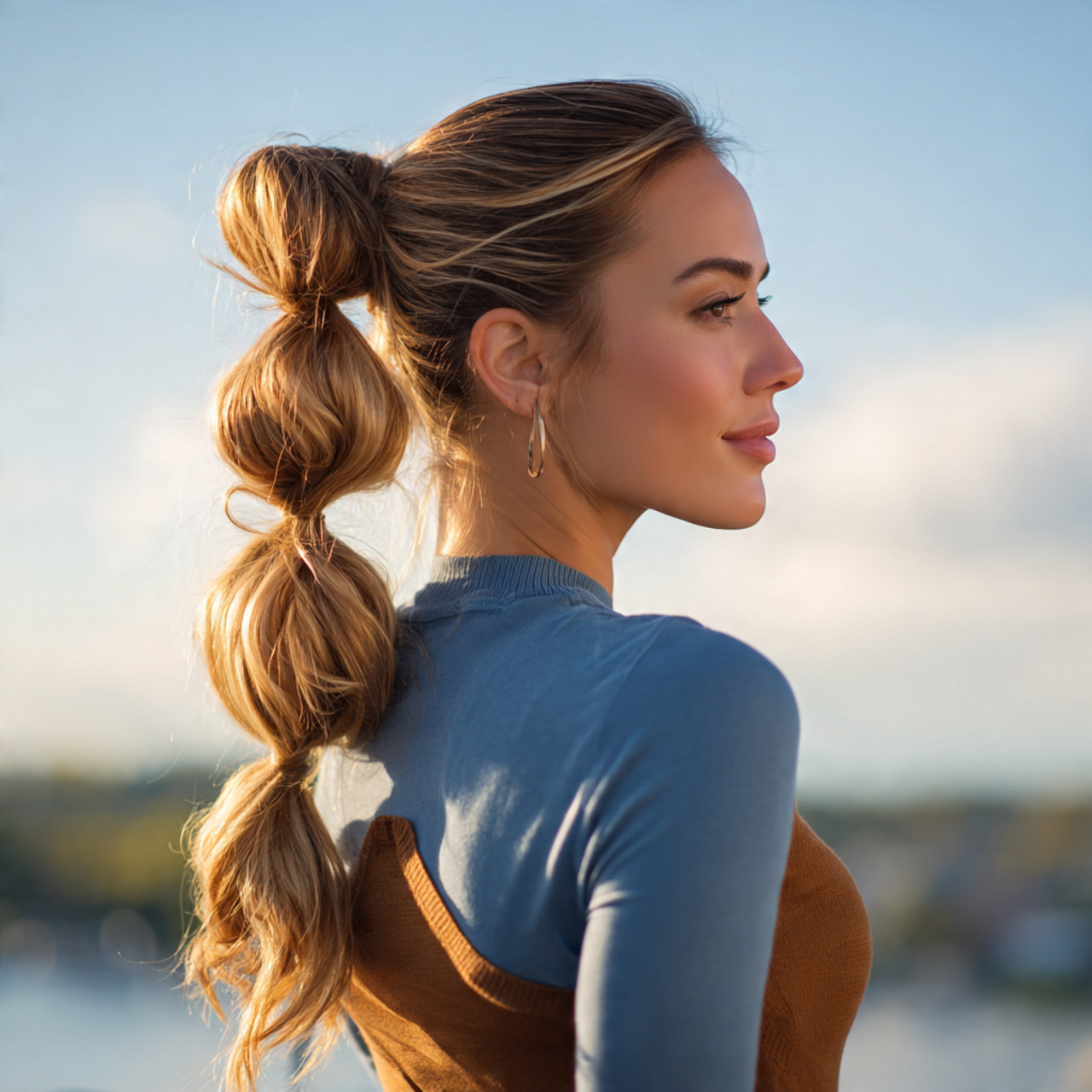 an attractive woman having quick and easy bubble p
