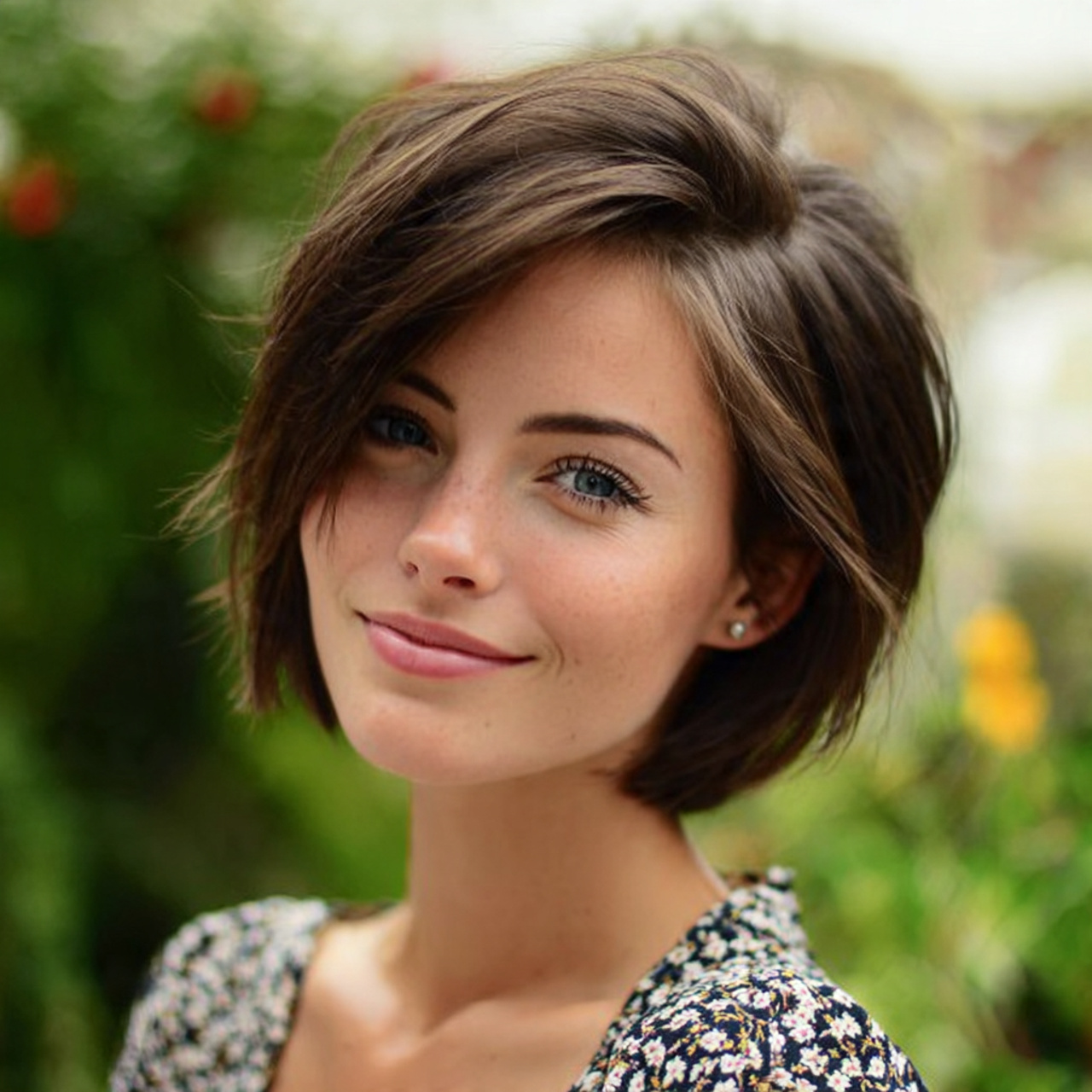 an attractive woman having quick easy brushed volu