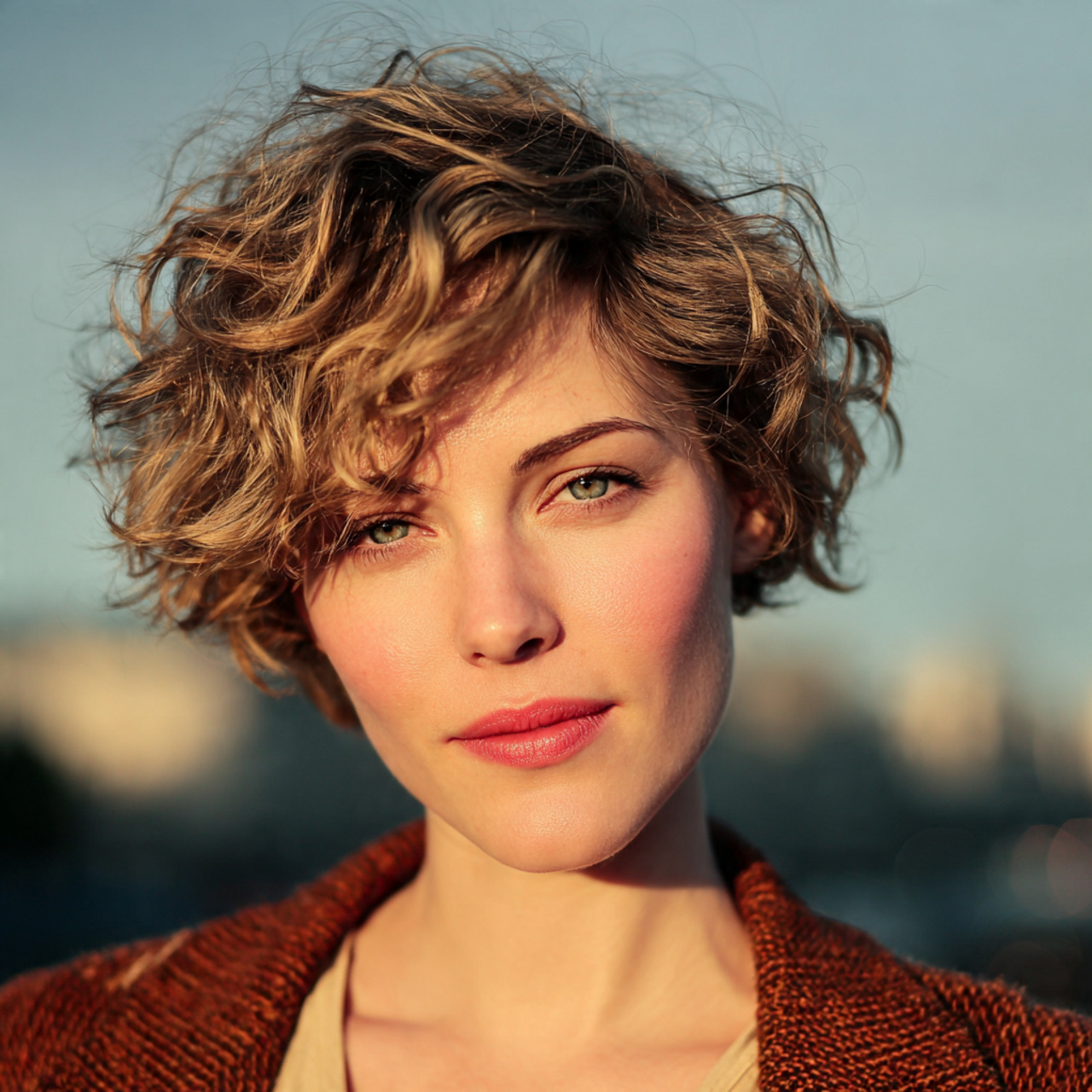an attractive woman having short messy waves short