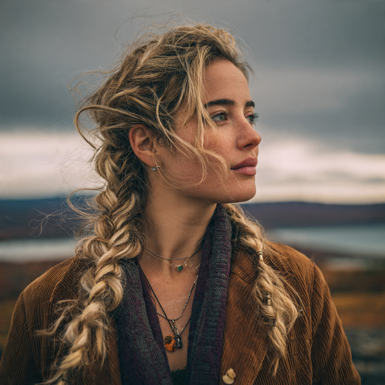 an attractive woman having side beach braid hairst