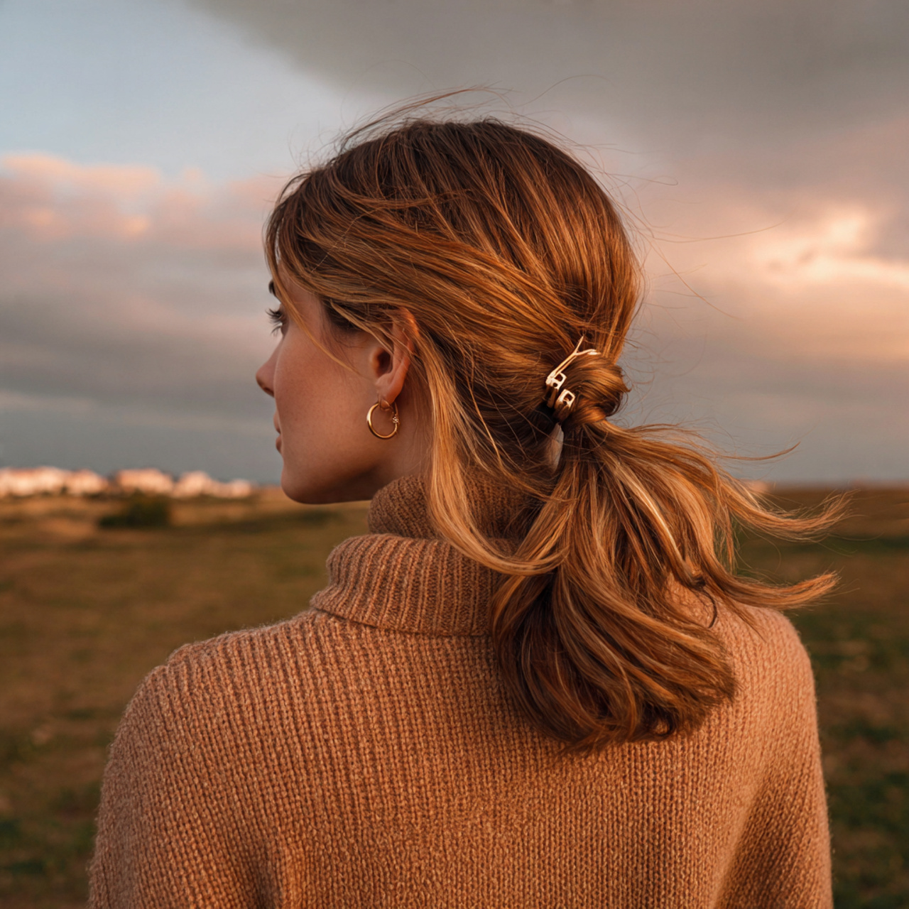 an attractive woman having simple claw clip twist 1