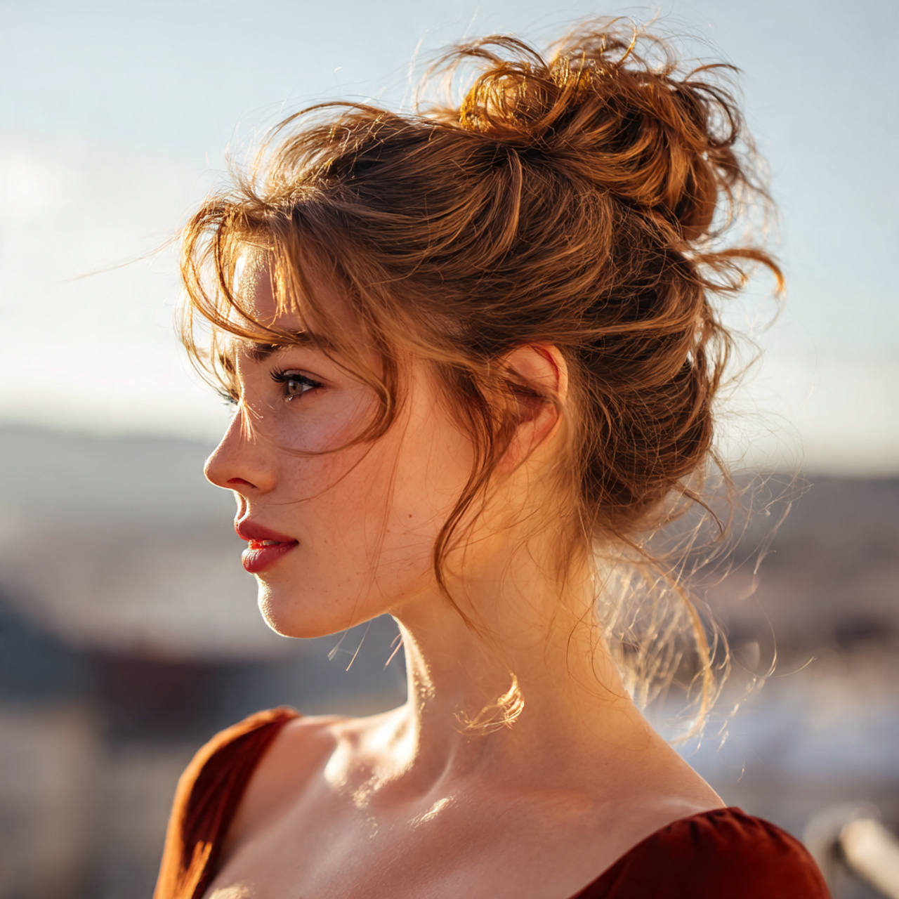 an attractive woman having simple clip updo easy u