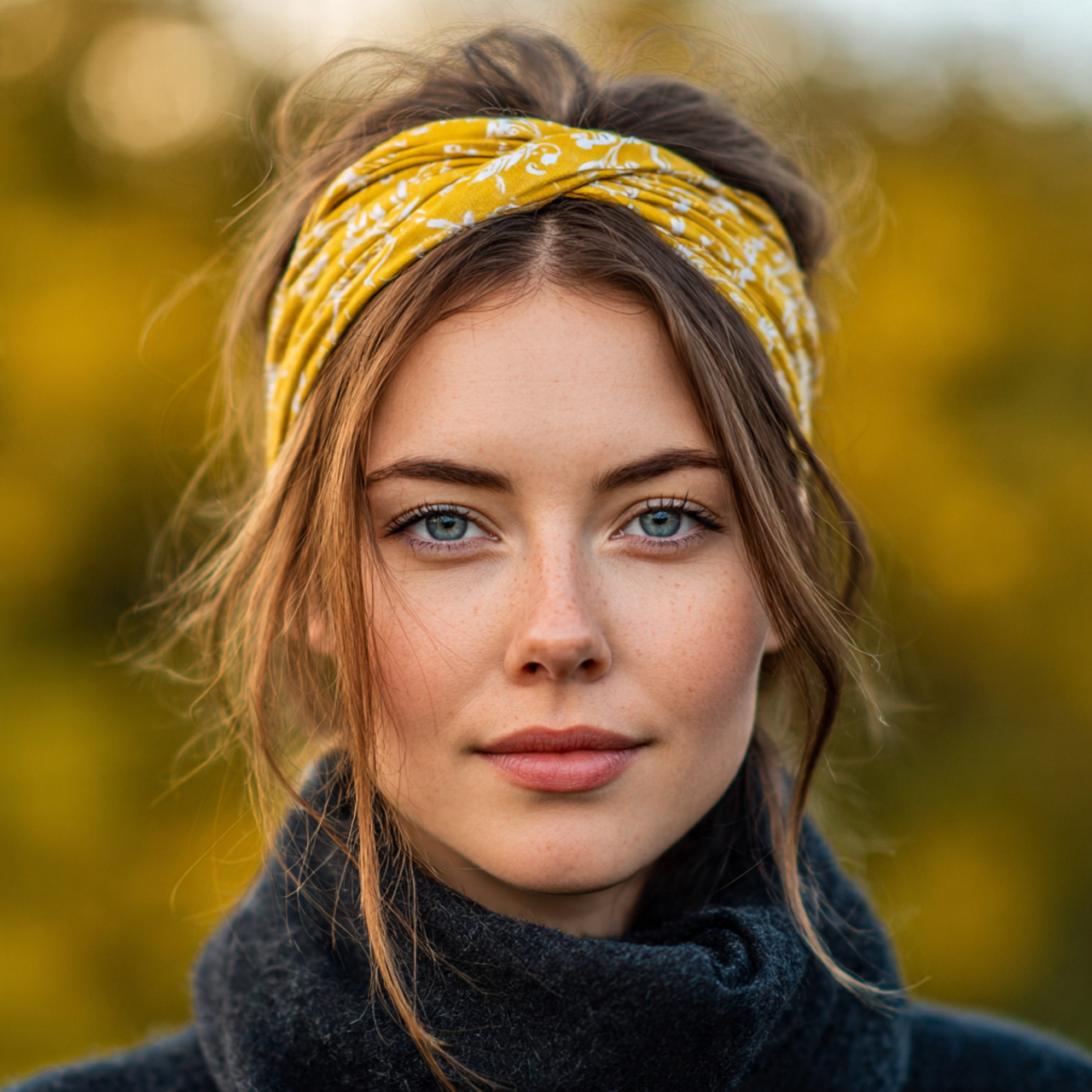 an attractive woman having soft headband tuck medi