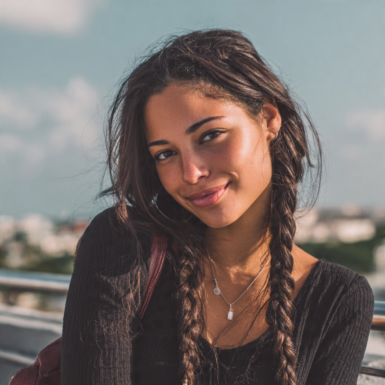 an attractive woman having straight hair with loos