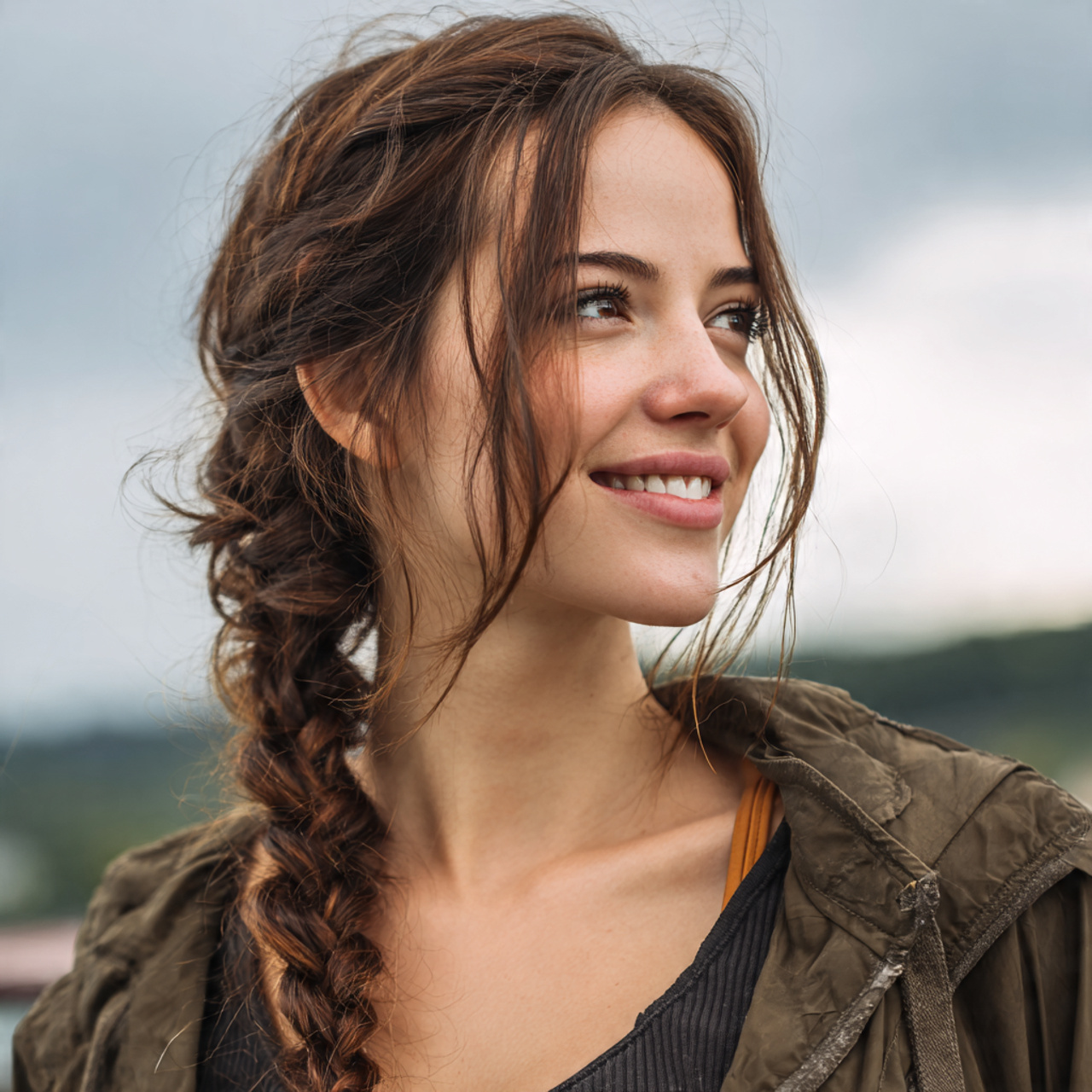 an attractive woman having super easy simple side