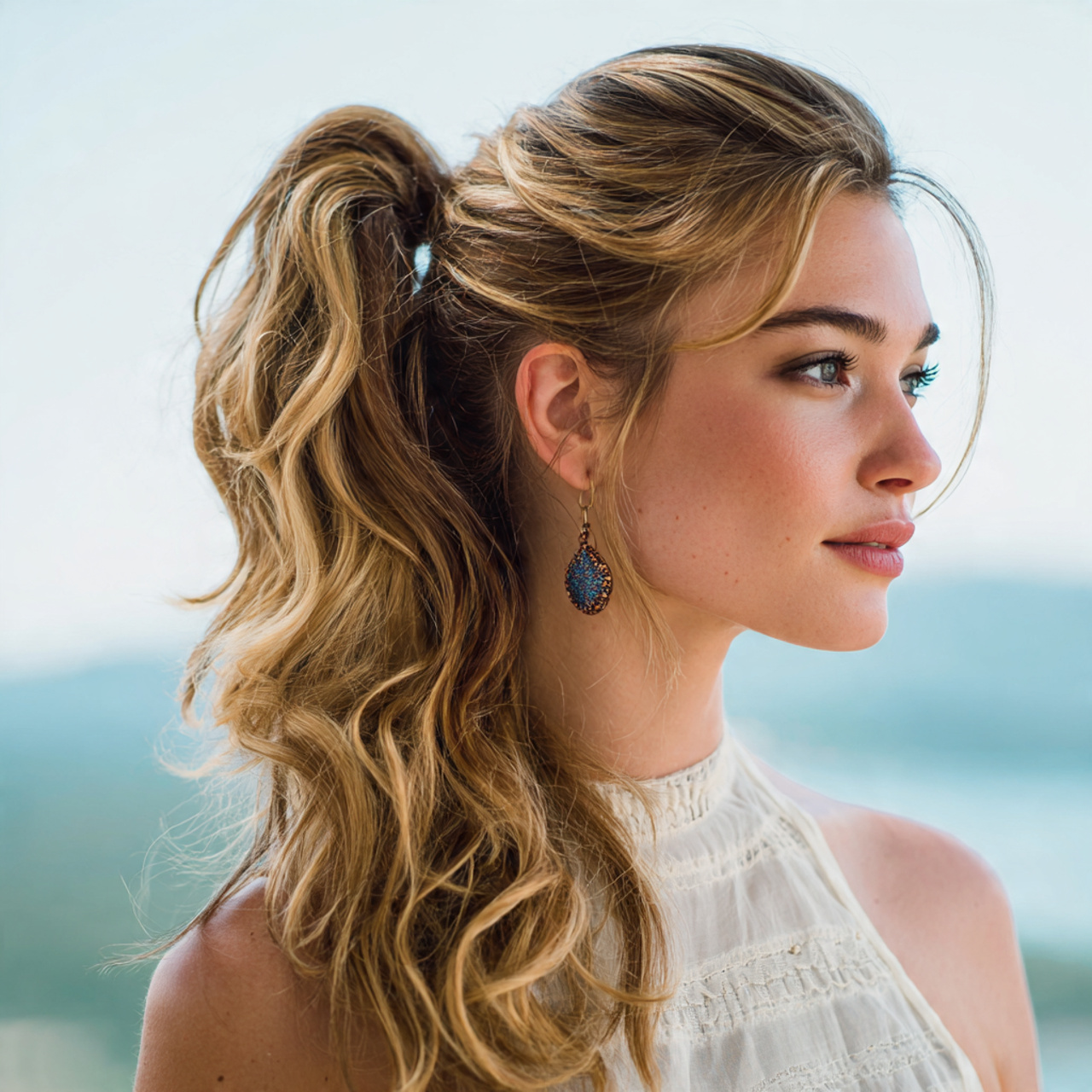 an attractive woman having super easy soft half po