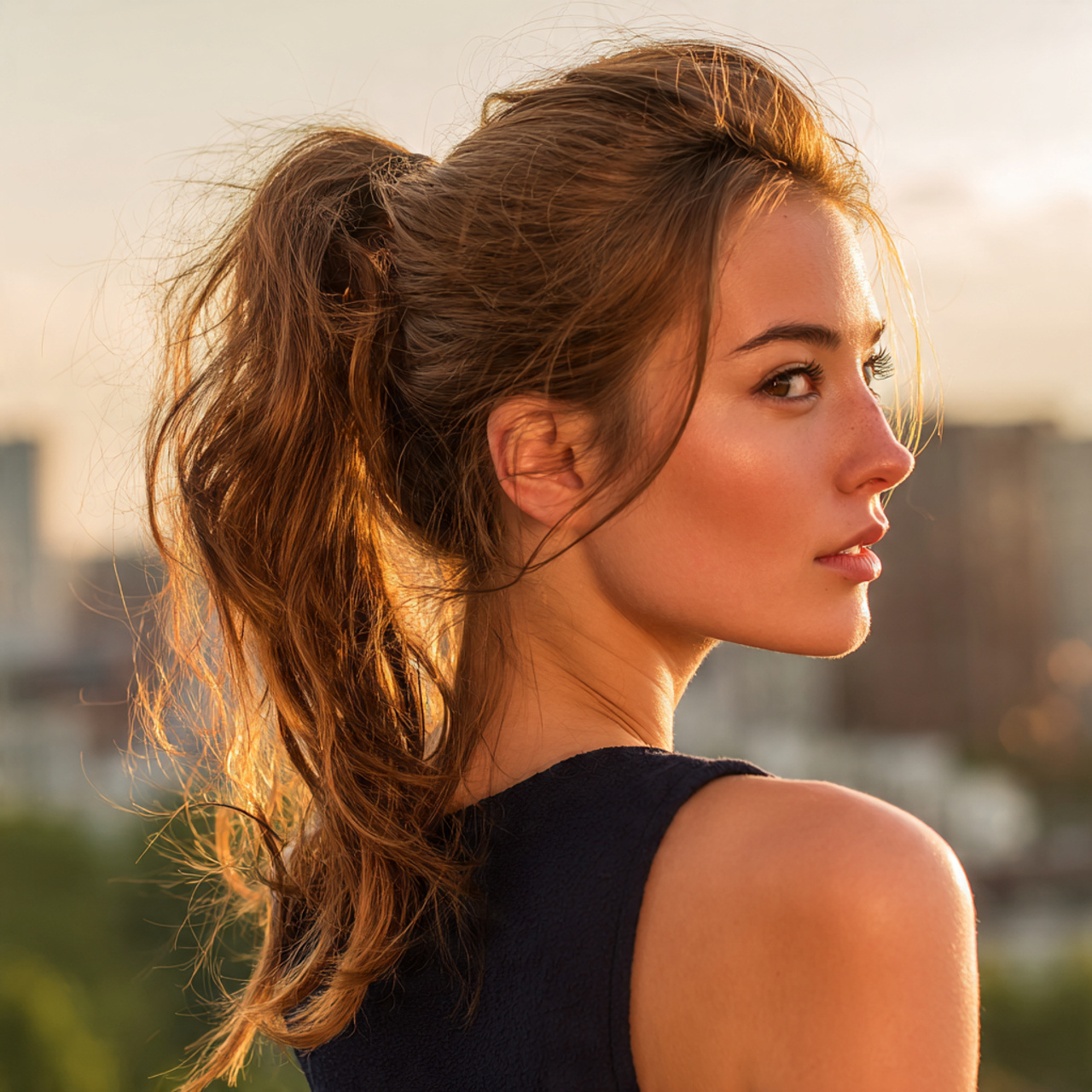 an attractive woman having super easy soft low pon