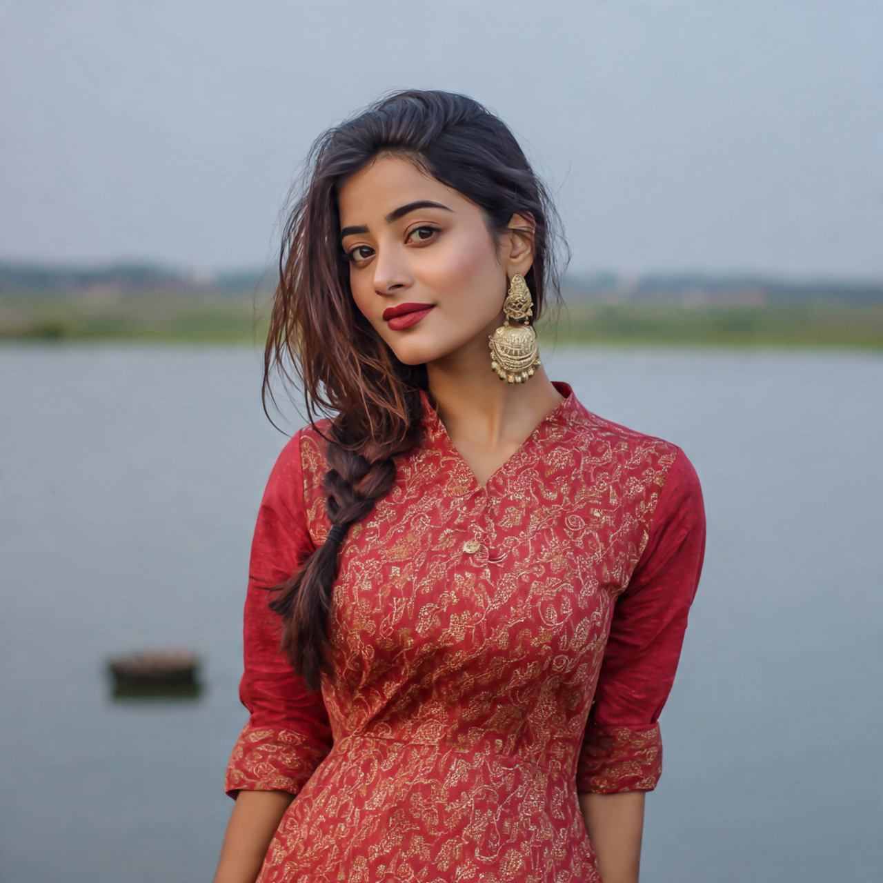 Easy Hairstyles On Kurti That Look Effortless and Beautiful 7 an attractive woman in kurti having easy front twi