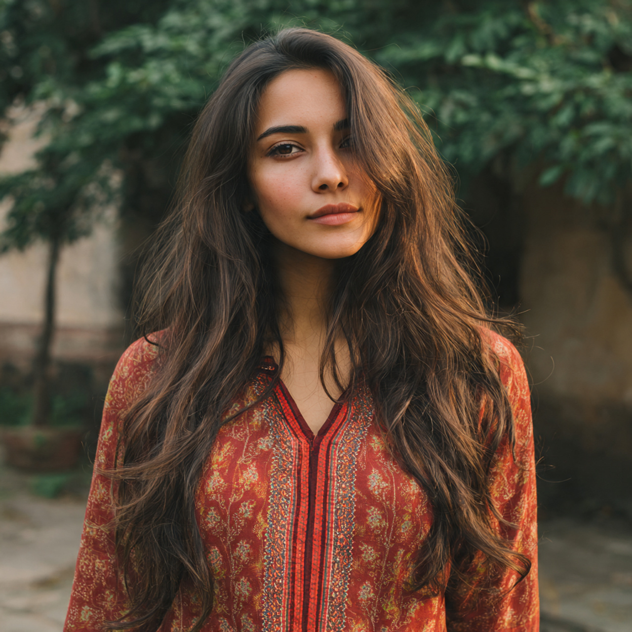 Easy Hairstyles On Kurti That Look Effortless and Beautiful 5 an attractive woman in kurti having easy loose ope