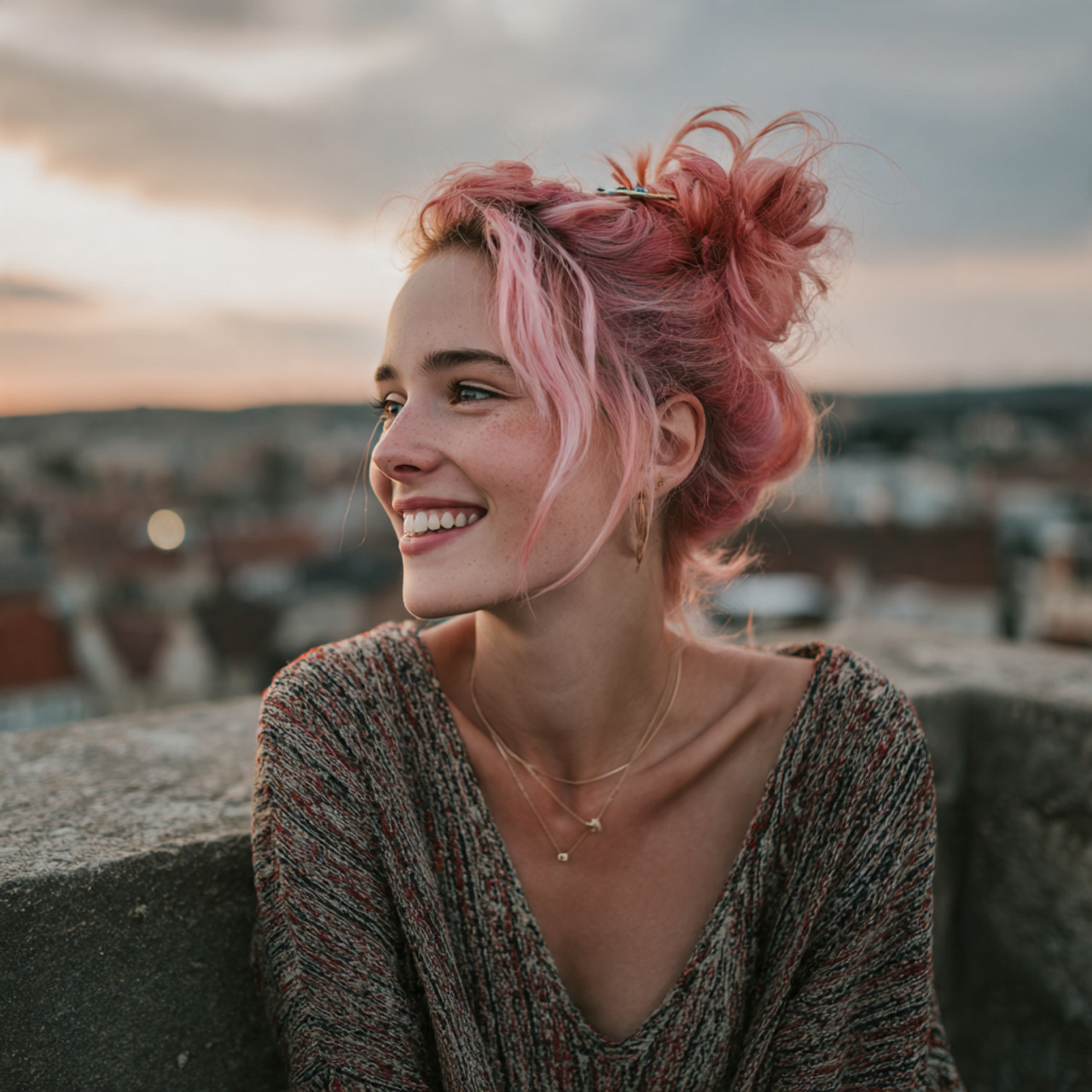 an attractive women having casual clip updo hairst