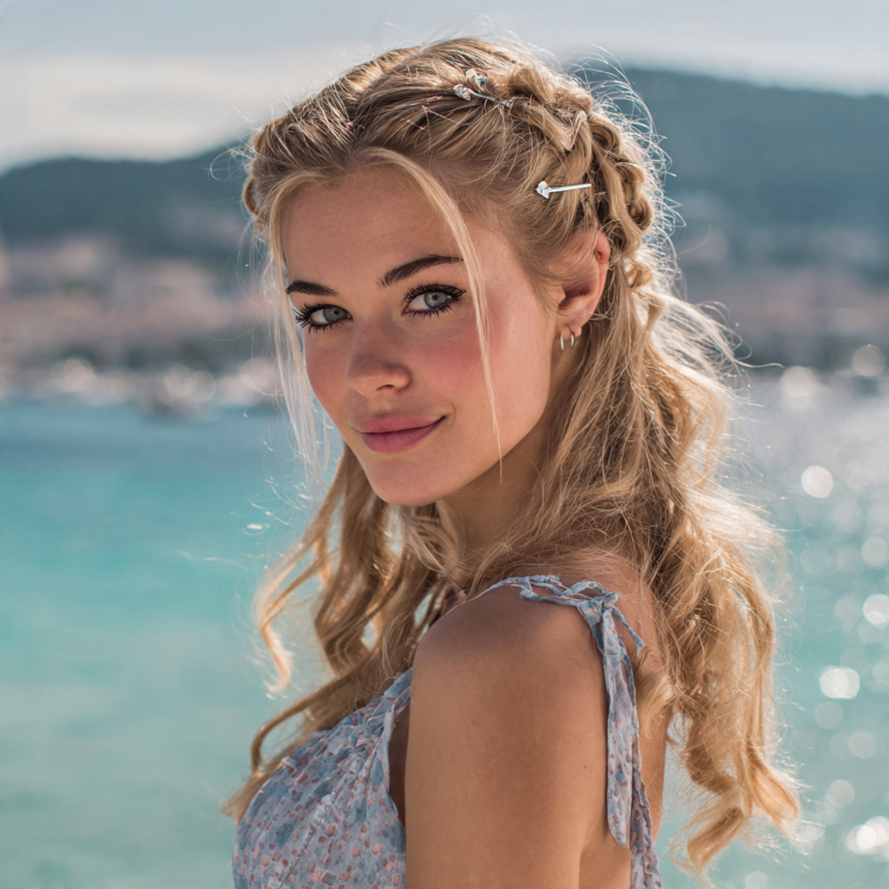 an attractive women having easy pretty claw clip t