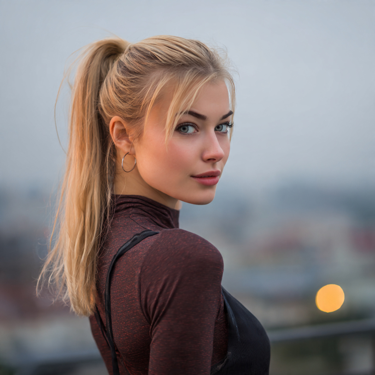 an attractive women having easy pretty high ponyta