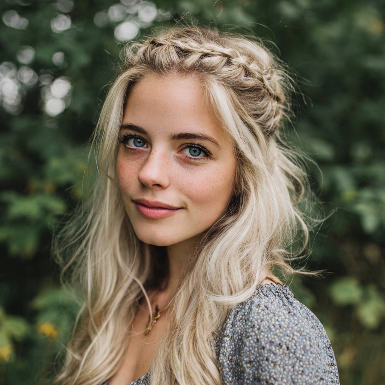 an attractive women having easy prom braided crown