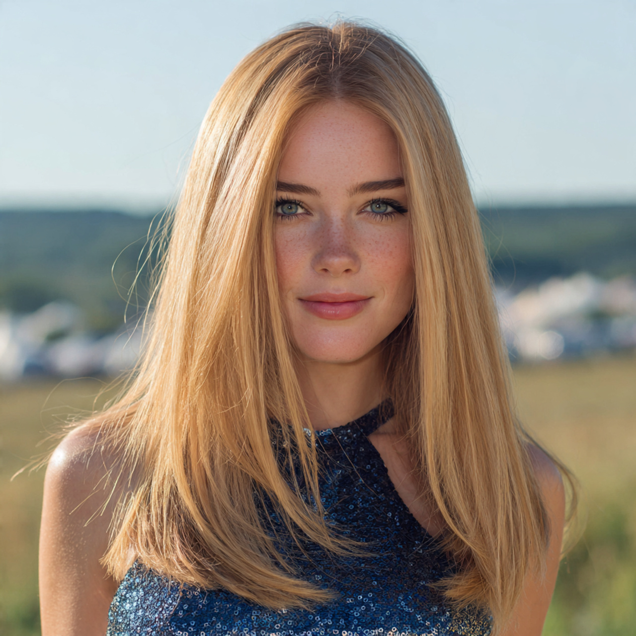 an attractive women having easy prom classic strai