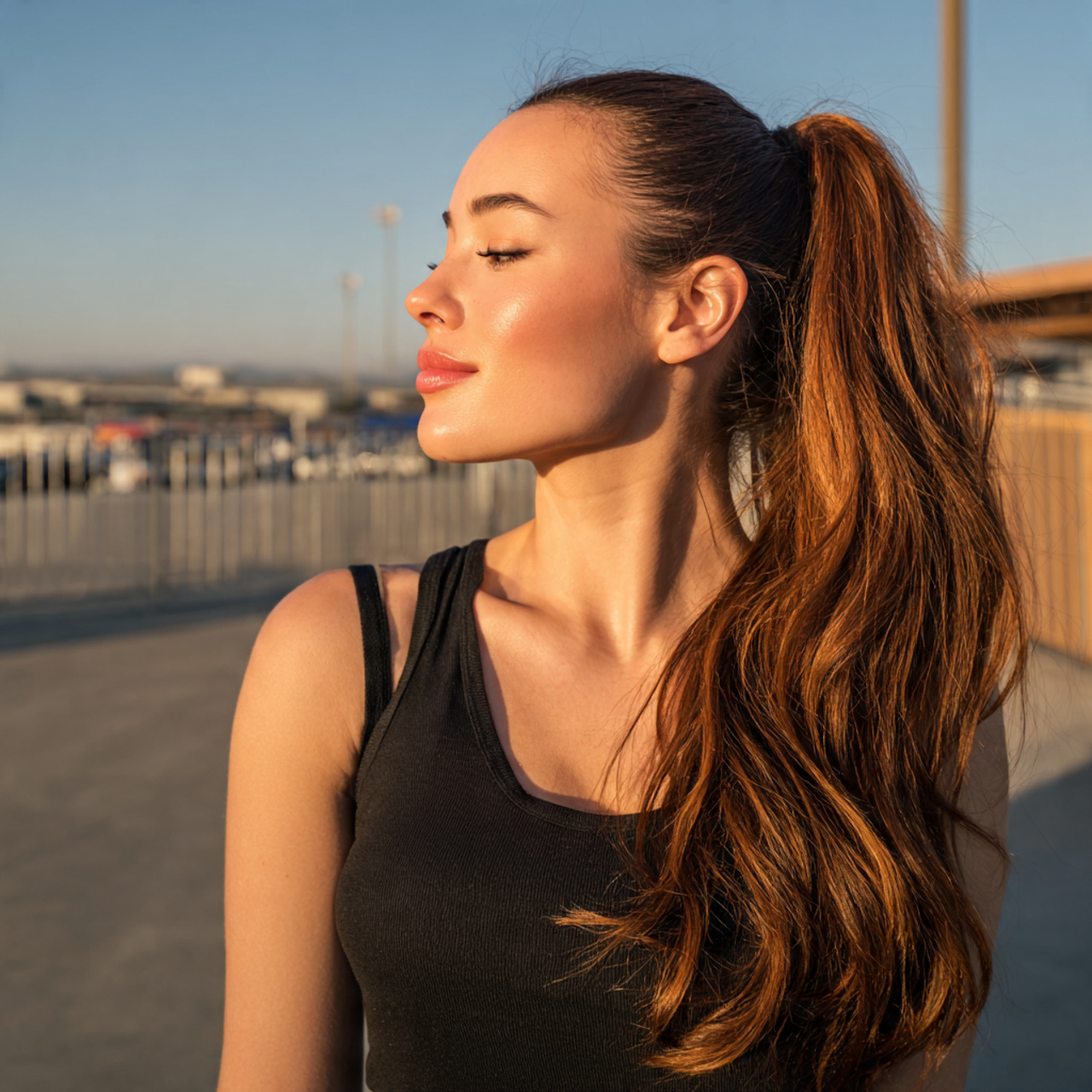 an attractive women having easy quick sleek straig