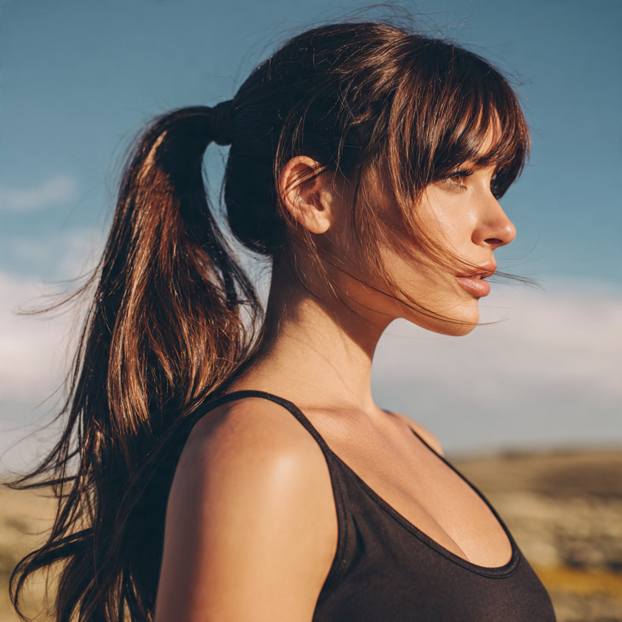 Easy Hairstyles Straight Hair: 12 Simple Looks for Everyday Style 1 an attractive women having easy sleek low ponytail 1