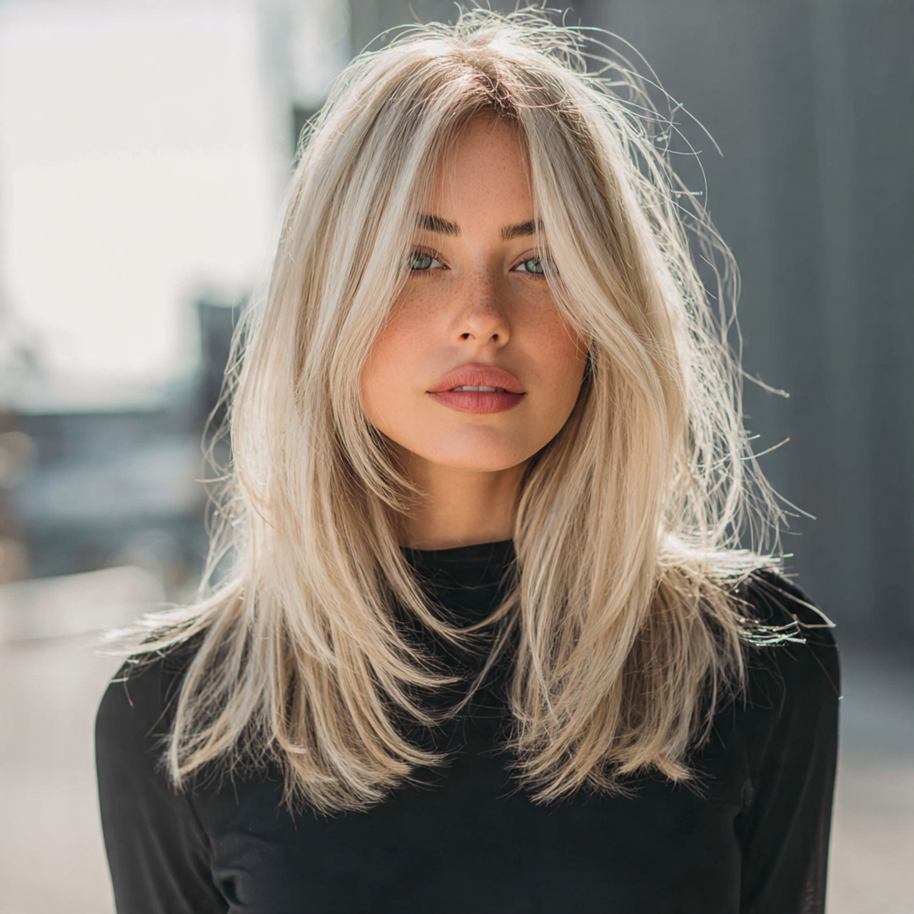 Layered Hush Cut: 13 Soft & Modern Styles for Easy Everyday Hair 2 an attractive women having long layered hush cut w