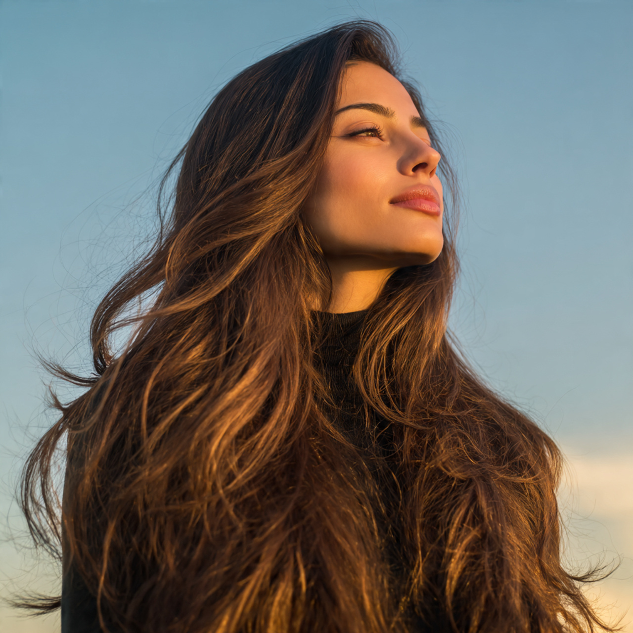 an attractive women having minimal layer hush cut