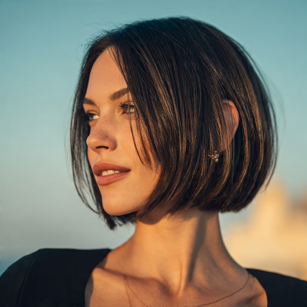 Layered Hush Cut: 13 Soft & Modern Styles for Easy Everyday Hair 6 an attractive women having straight sleek layered