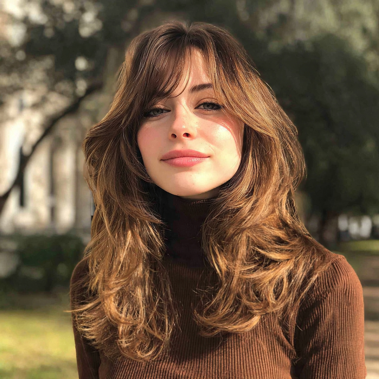 Layered Hush Cut: 13 Soft & Modern Styles for Easy Everyday Hair 7 an attractive women having wavy layered hush cut i