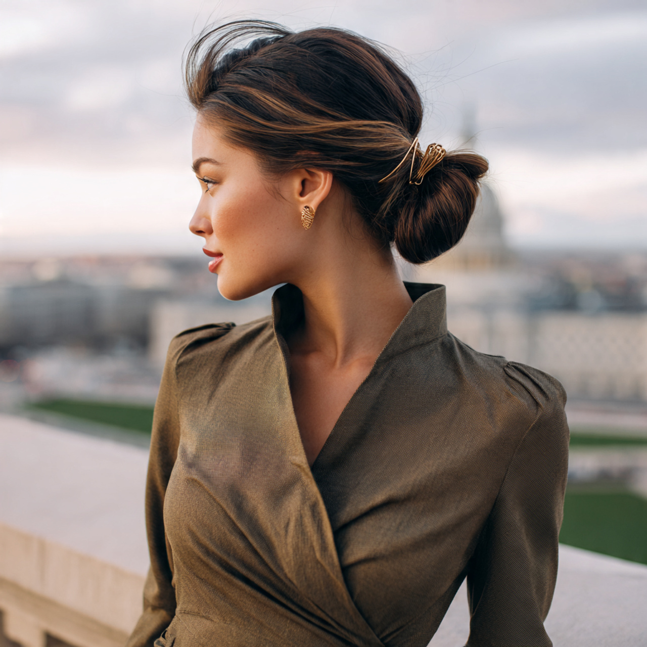 12 Easy Hairstyles For Work That Will Transform Your Morning Routine 4 an attractive women wearing work dress having clas
