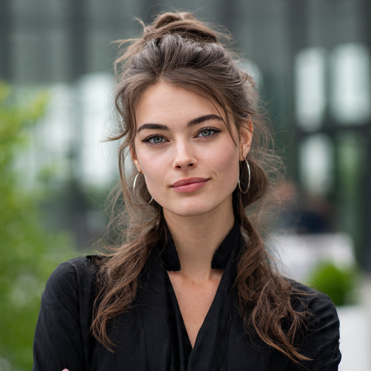 an attractive working woman having easy half up of