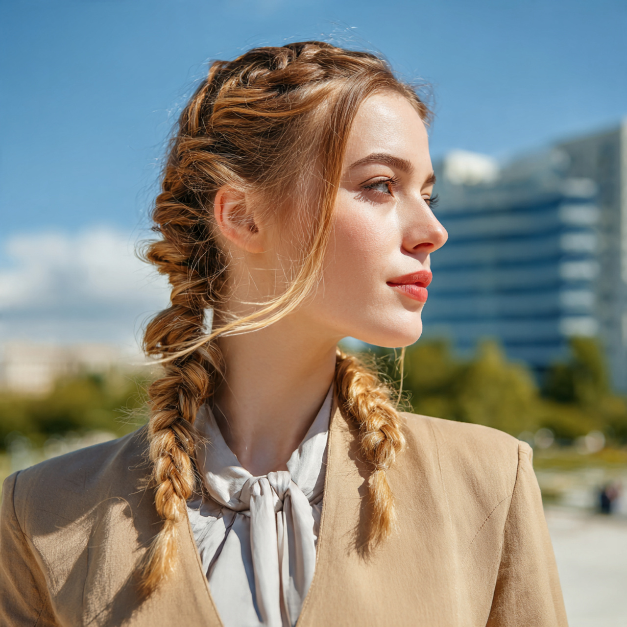 an attractive working woman having easy simple sid