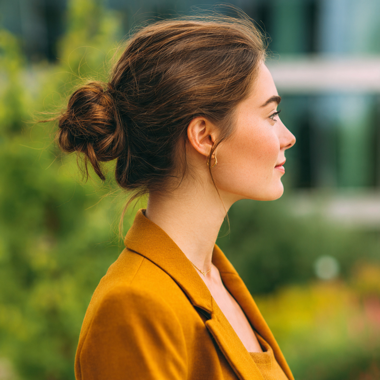 an attractive working woman having easy textured l