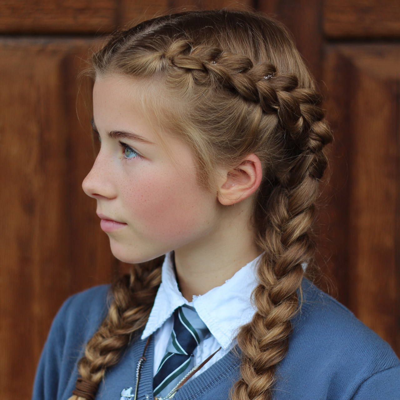 classic double braids for school