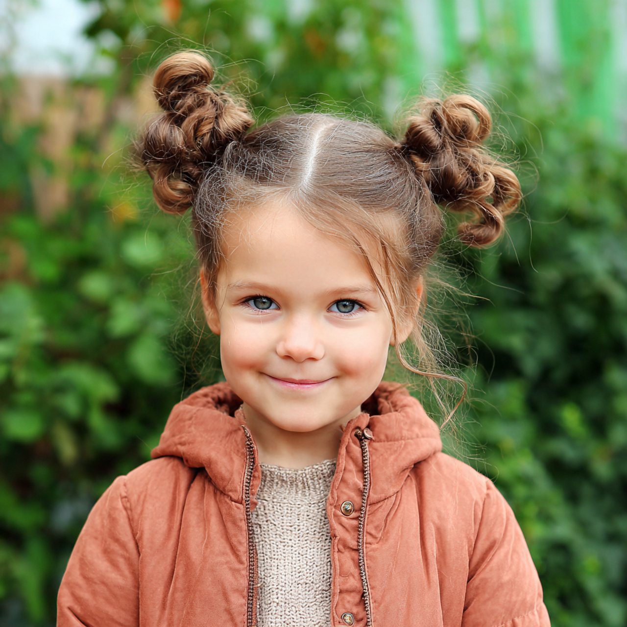 easy kid double bubble ponytails hairstyle 4k outd