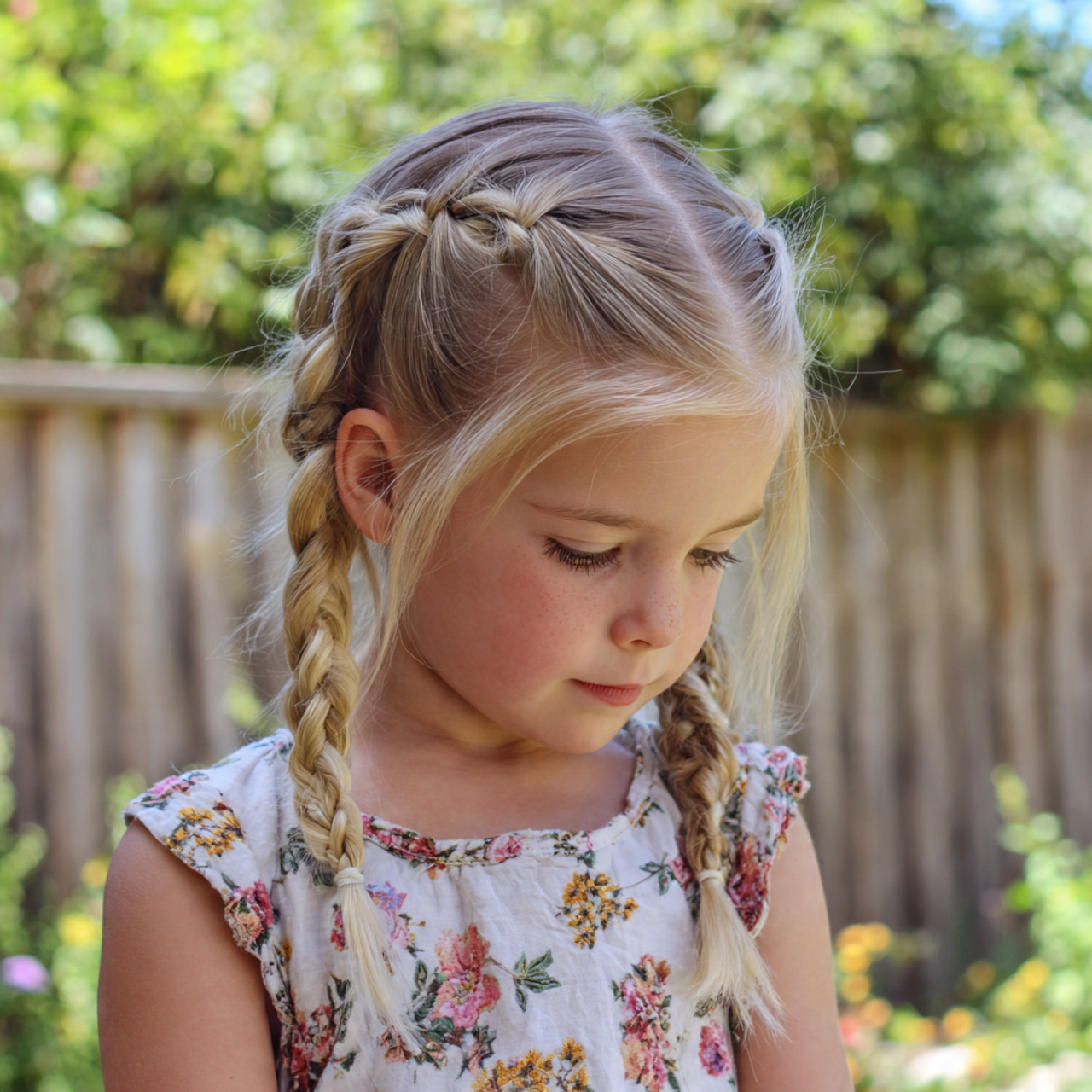 easy toddler tiny side braids hairstyle with outdo