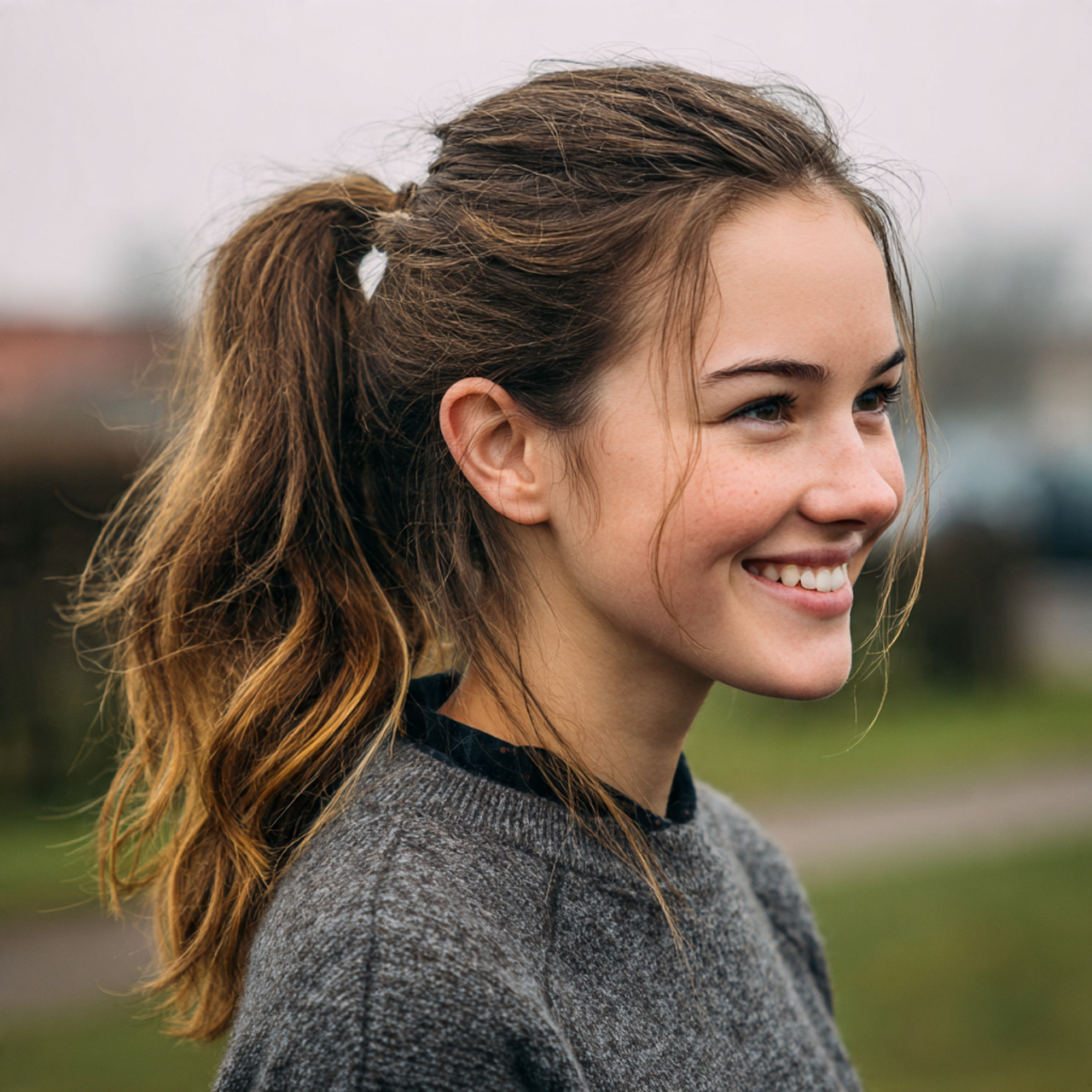 good looking cute girl having quick and easy