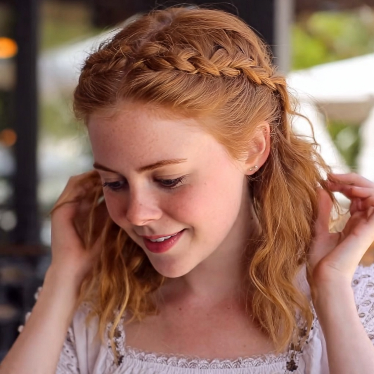 good looking cute girl having quick and easy twist