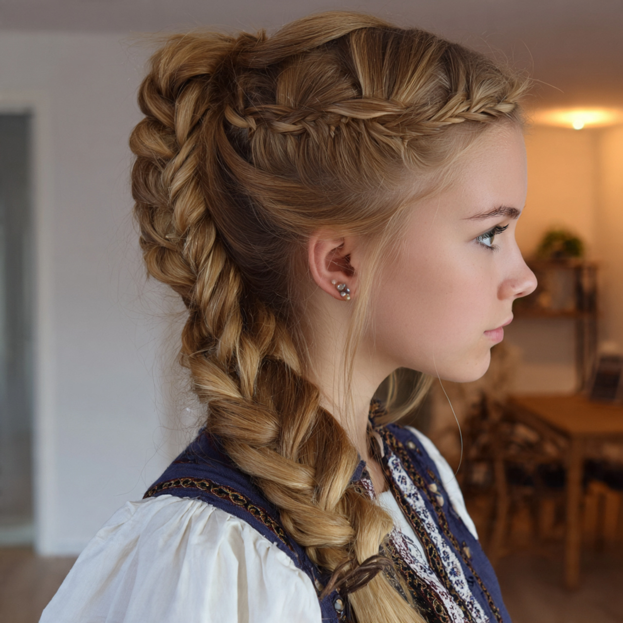 loose side braid for school with cool 4k view
