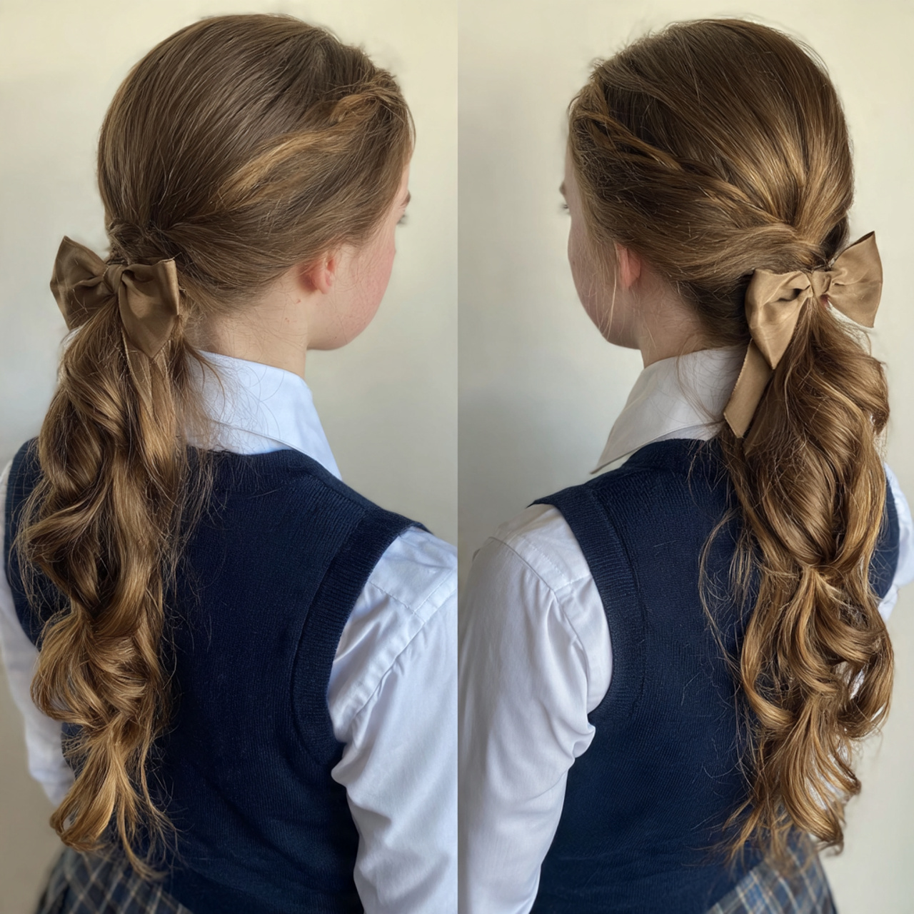 side ponytail hairs for school with 4k view