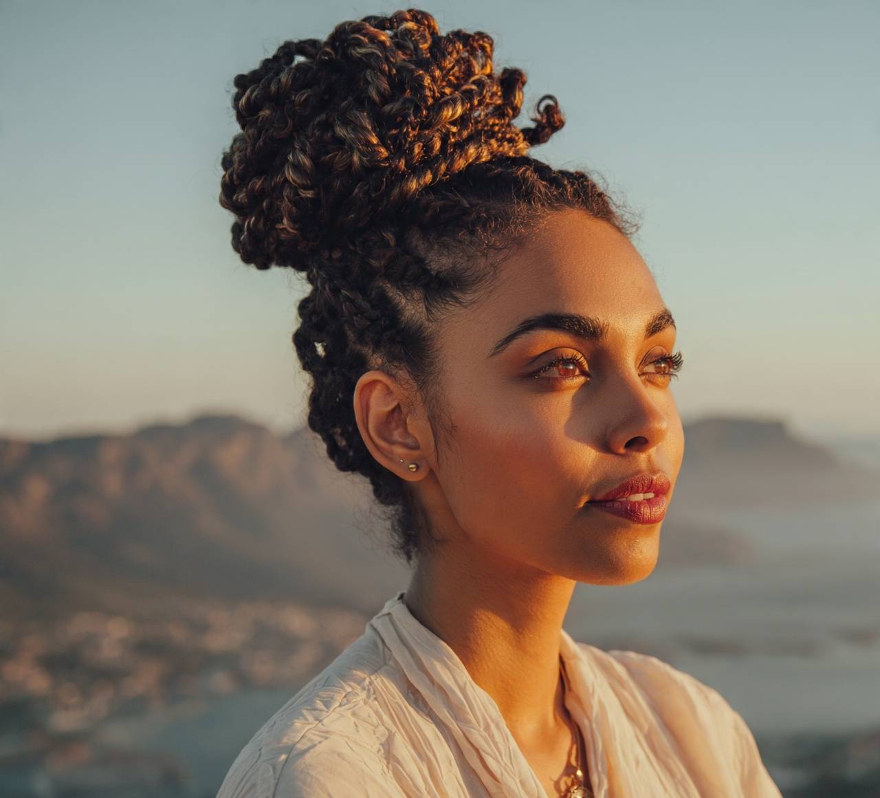 Braided Curly Bun
