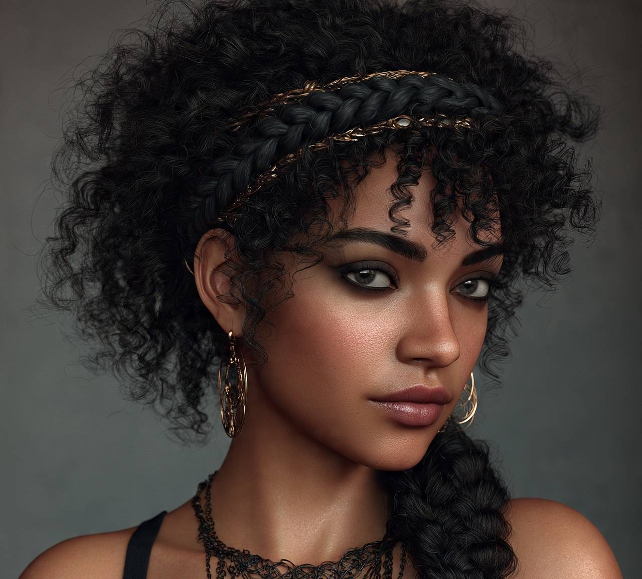 Curly Braided Headband