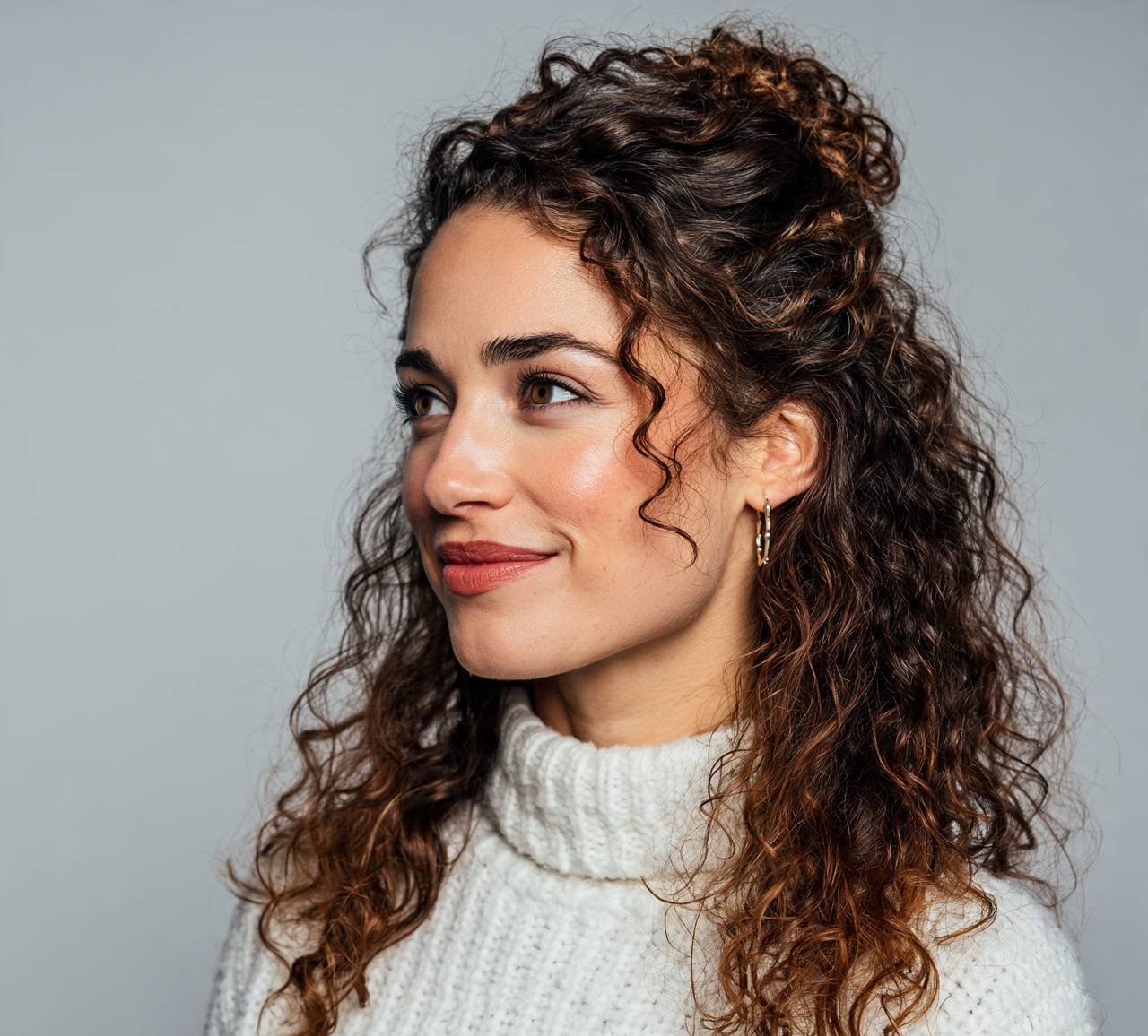 Half Up Curly Style
