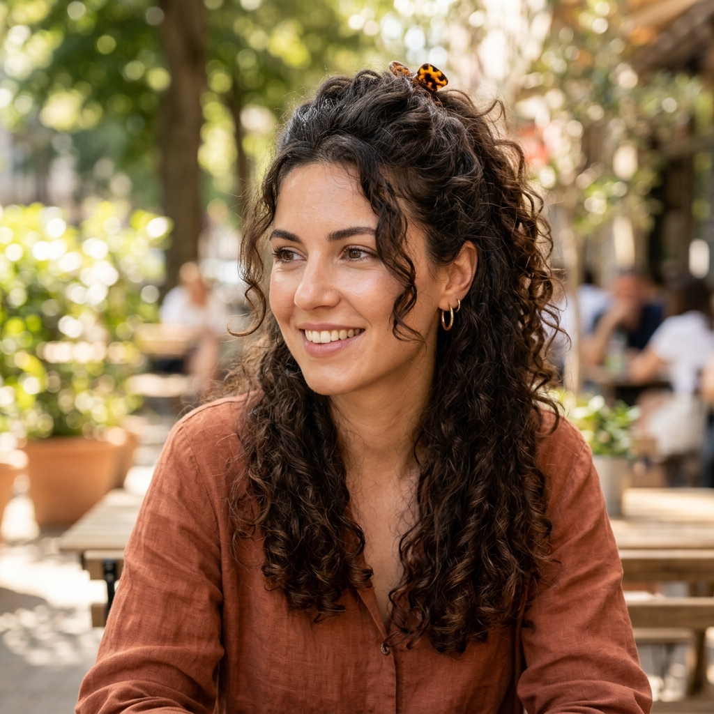 15 Long Curly Hairstyles That Will Transform How You See Your Hair 9 Half Up Half Down Curly Style