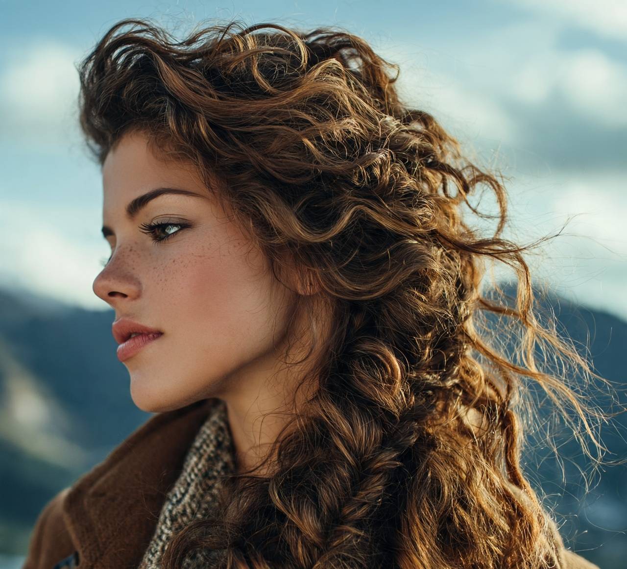 Loose Curly Side Braid