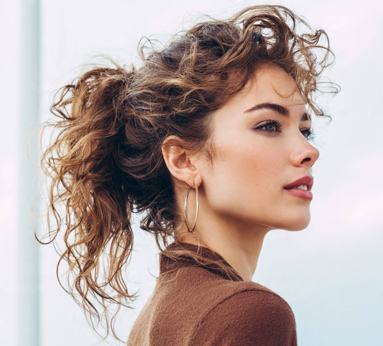 Messy Curly Ponytail