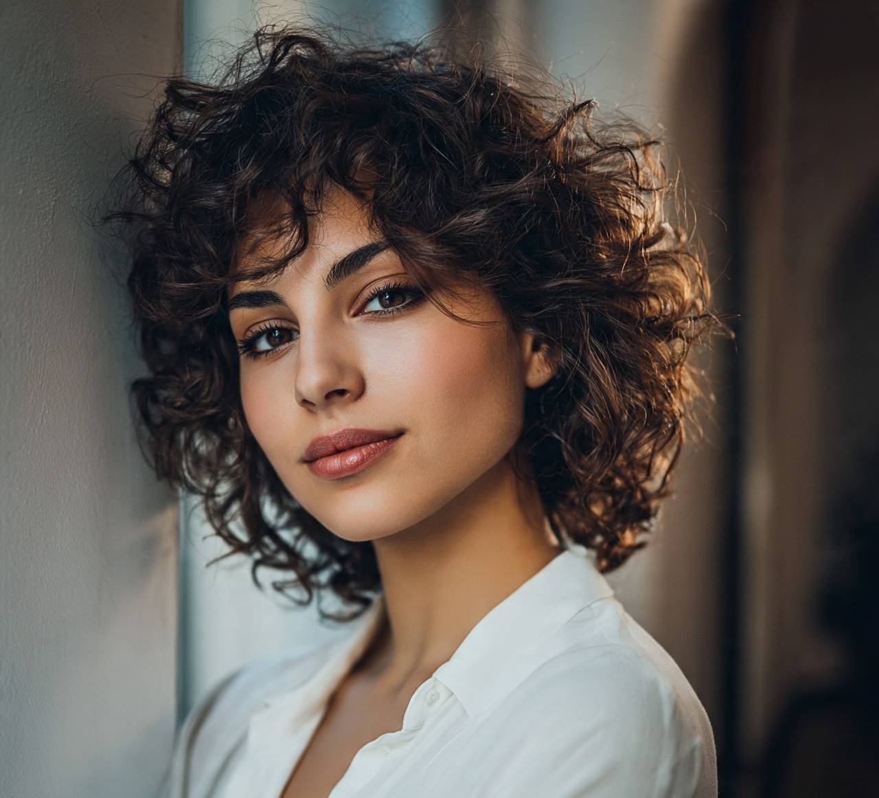 Soft Curly Layers Look