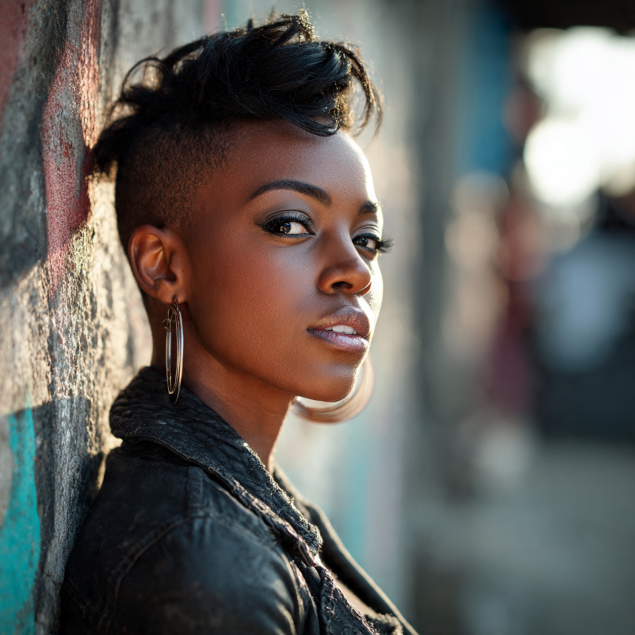 attractive black woman with bold undercut bixie 90