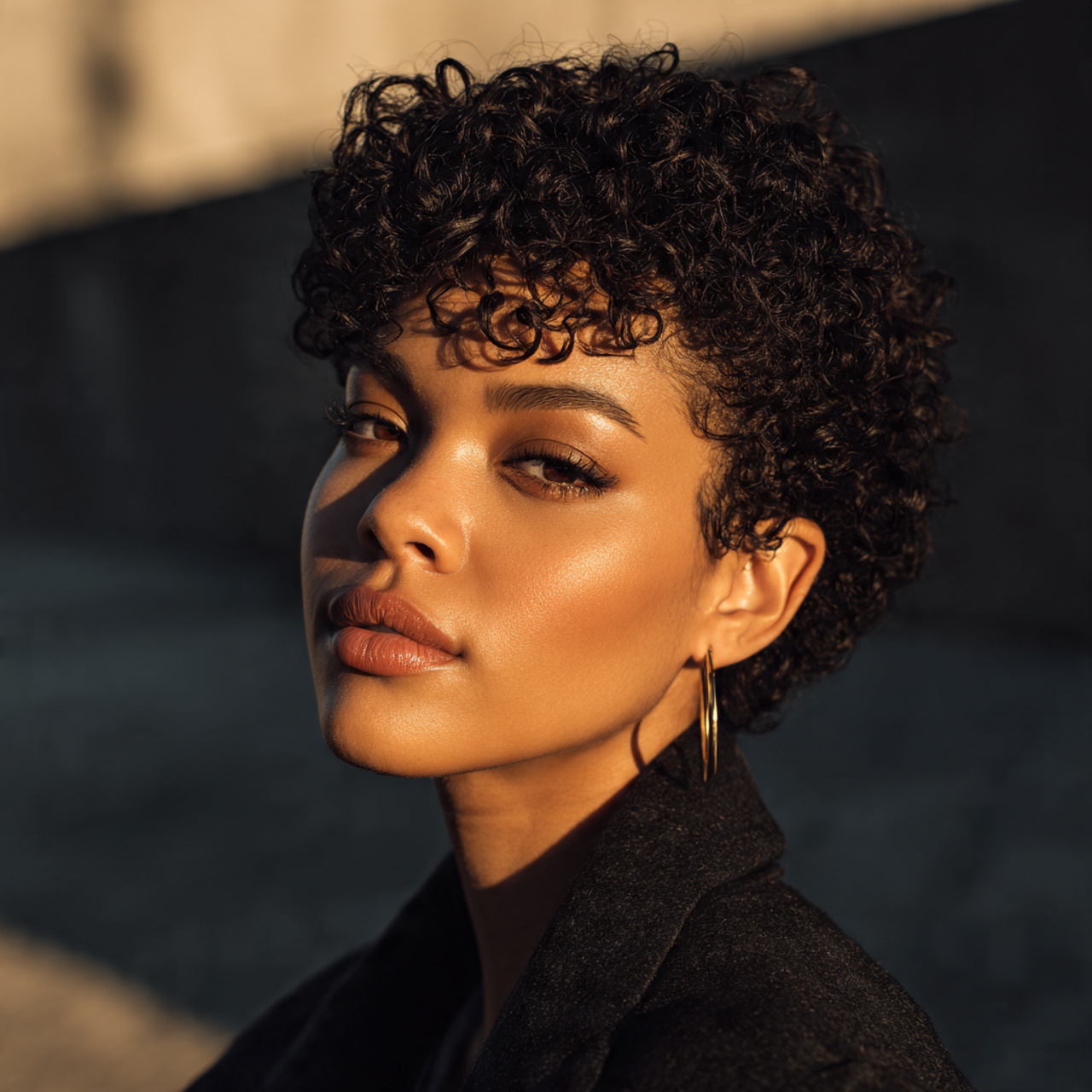 attractive black woman with defined coil bixie 90s