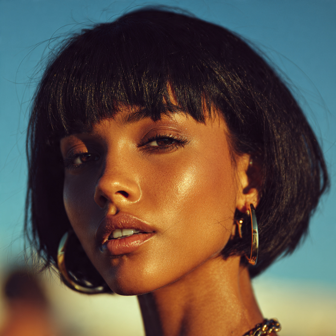 attractive black woman with glossy finish bixie 90