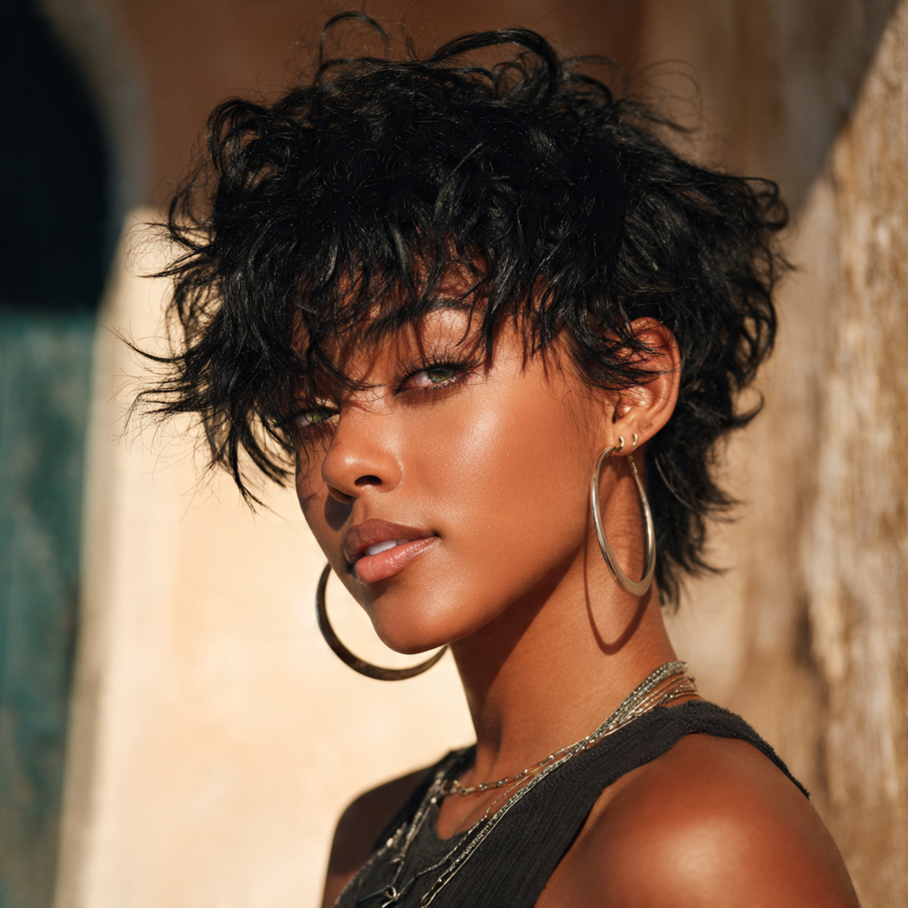 attractive black woman with messy textured bixie 9